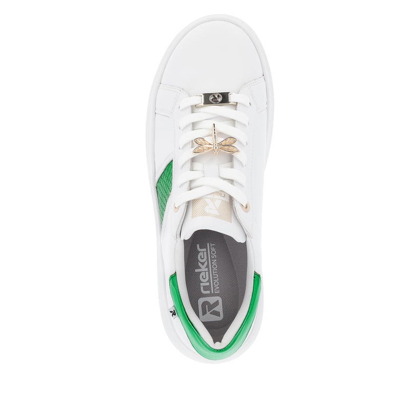 Rieker Artikelnummer W1202-81 Rieker Damen Sneaker Low Crystal White Metallic-green