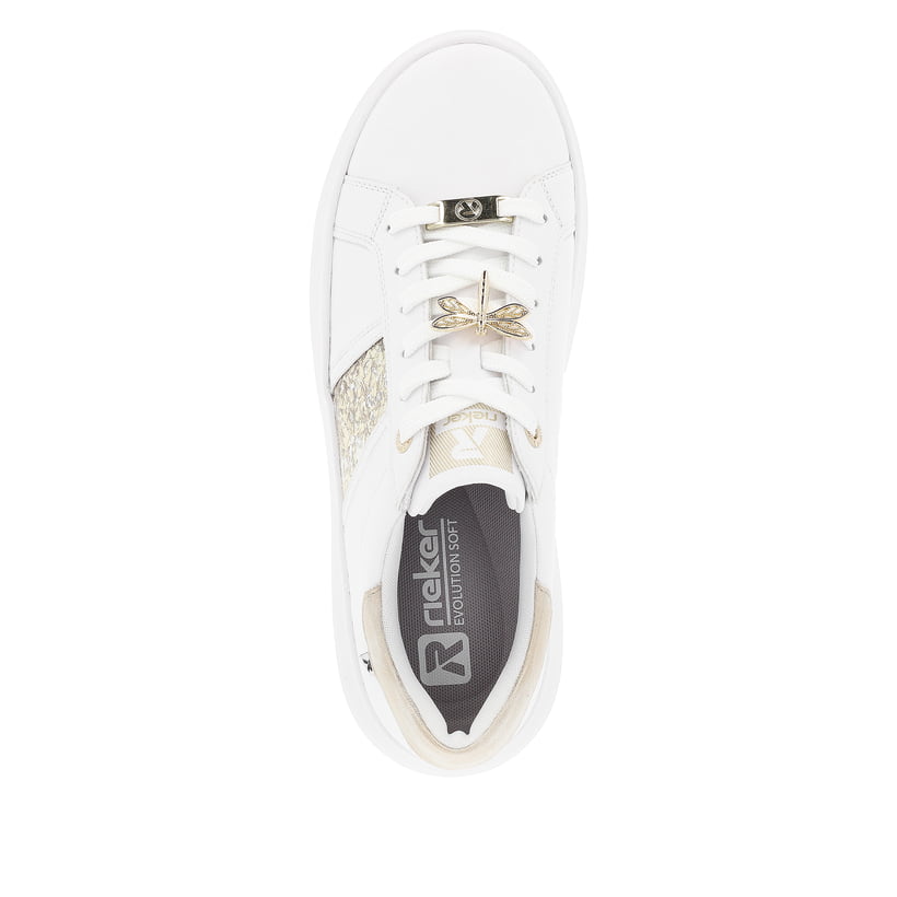 Rieker Artikelnummer W1202-82 Rieker Damen Sneaker Low Swan-white Gold