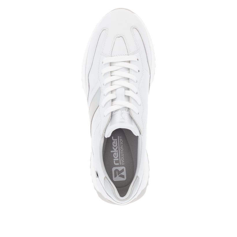 Rieker Artikelnummer W1301-80 Rieker Damen Sneaker Low Pearl-white Silver-metallic