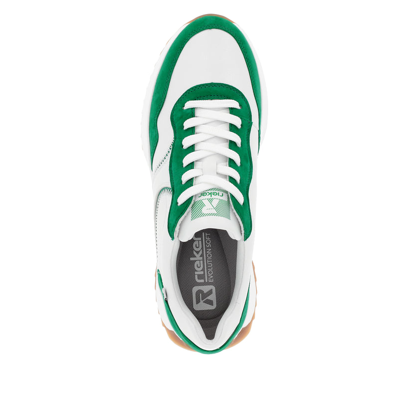 Rieker Artikelnummer W1302-80 Rieker Damen Sneaker Low Clear-white Smaragd-green