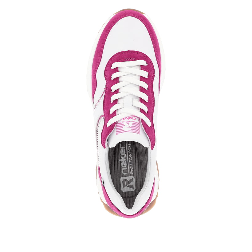 Rieker Artikelnummer W1302-81 Rieker Damen Sneaker Low Clear-white Fuchsia