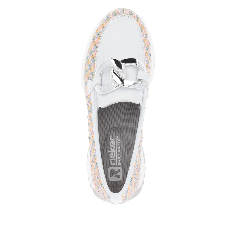 Rieker Artikelnummer W1303-90 Rieker Damen Loafer Weiss-multi
