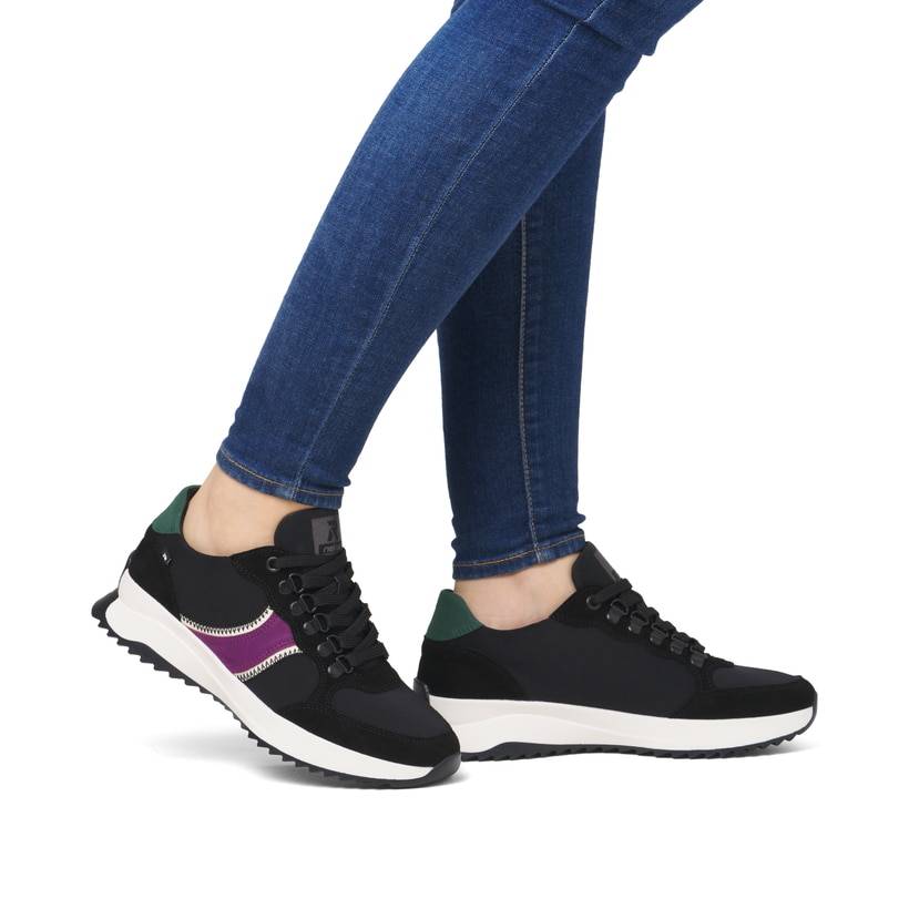Rieker Artikelnummer W1305-00 Rieker Damen Sneaker Low Asphaltschwarz