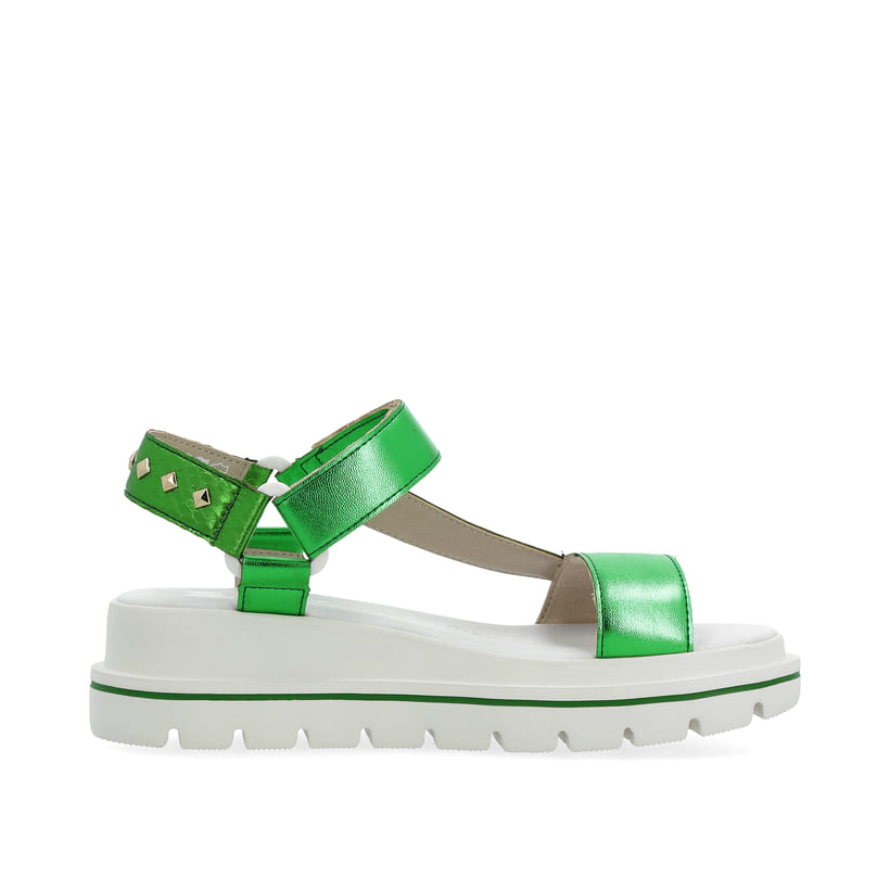 Rieker Artikelnummer W1651-52 Rieker Damen Riemchensandalen Smaragd-green Metallic
