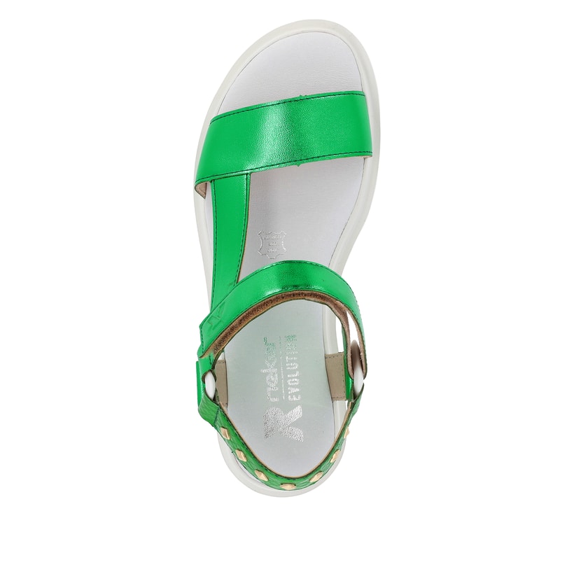 Rieker Artikelnummer W1651-52 Rieker Damen Riemchensandalen Smaragd-green Metallic