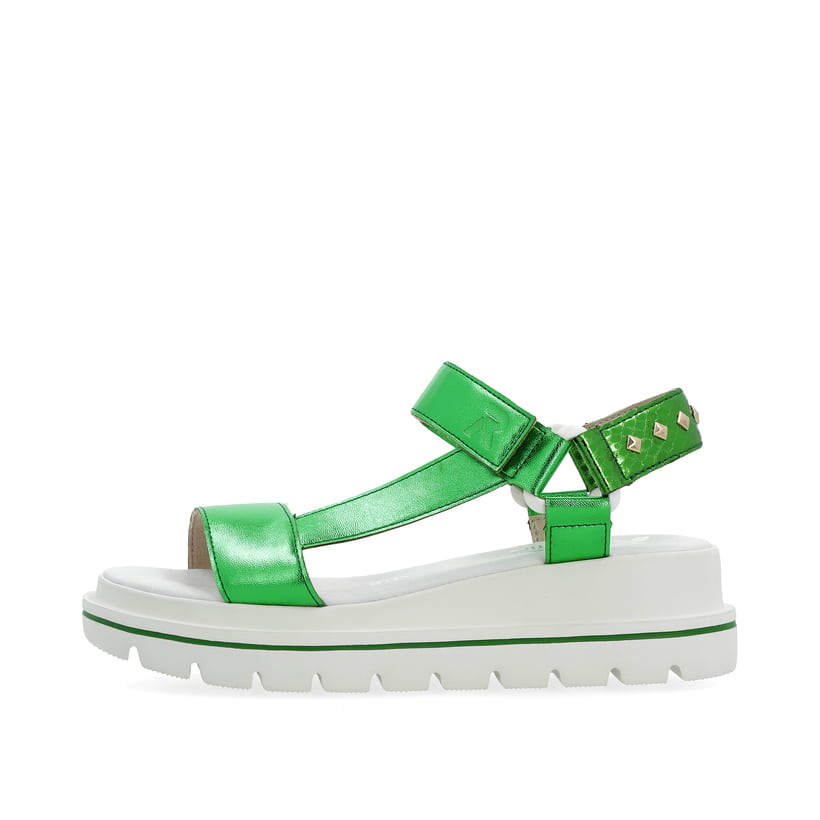 Rieker Artikelnummer W1651-52 Rieker Damen Riemchensandalen smaragd-green metallic