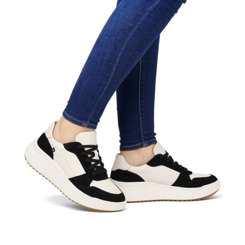 Rieker Artikelnummer W1700-60 Rieker Damen Sneaker Low Vanilleweiß-schwarz
