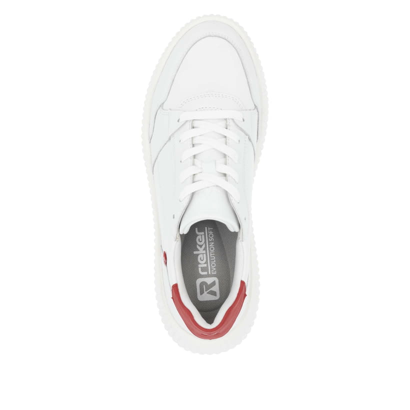Rieker Artikelnummer W1700-80 Rieker Damen Sneaker Low Kristallweiß-rot