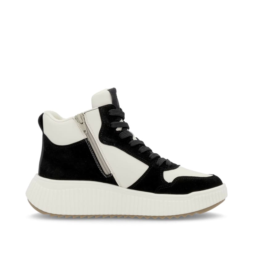 Rieker Artikelnummer W1770-60 Rieker Damen Sneaker High Cremeweiß-schwarz
