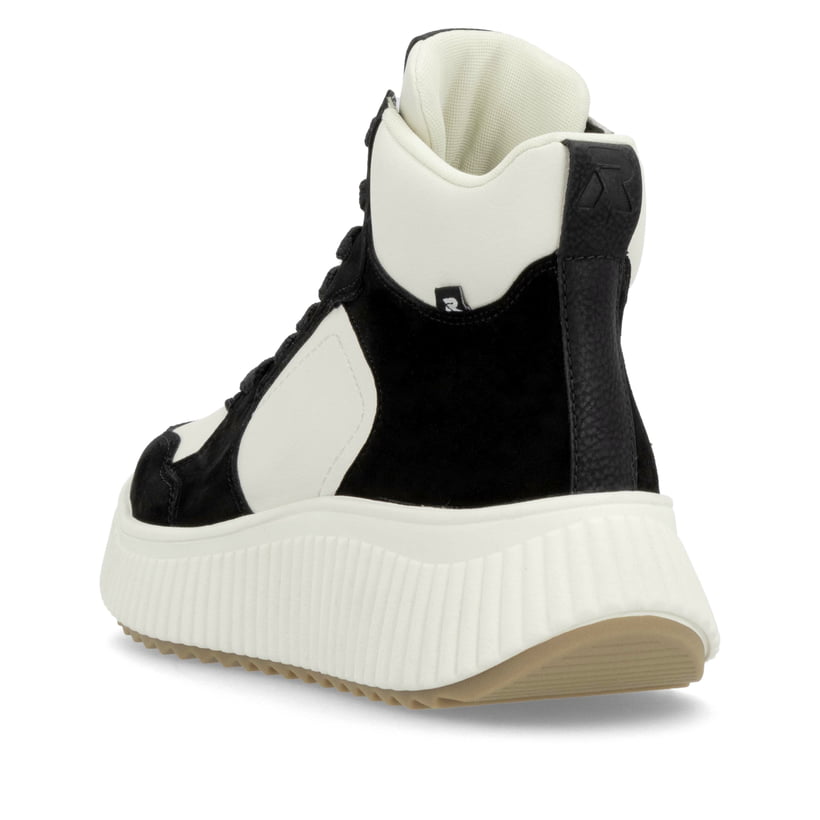 Rieker Artikelnummer W1770-60 Rieker Damen Sneaker High Cremeweiß-schwarz