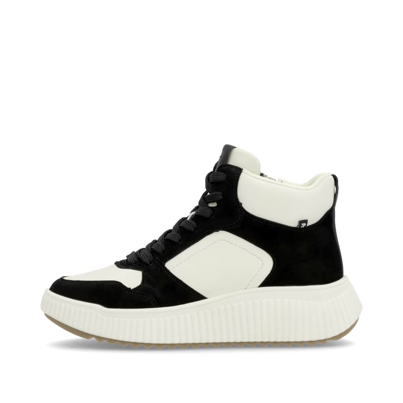 Rieker Artikelnummer W1770-60 Rieker Damen Sneaker High cremeweiß-schwarz