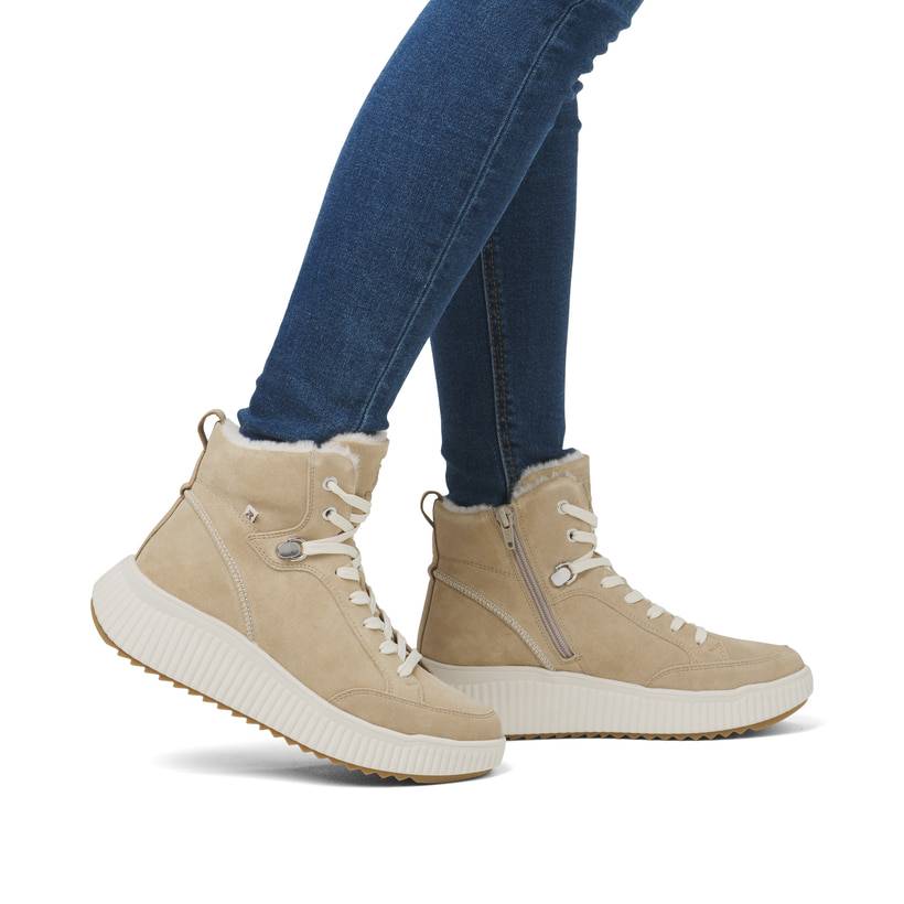 Rieker Artikelnummer W1771-62 Rieker Damen Schnürstiefel Lehmbeige