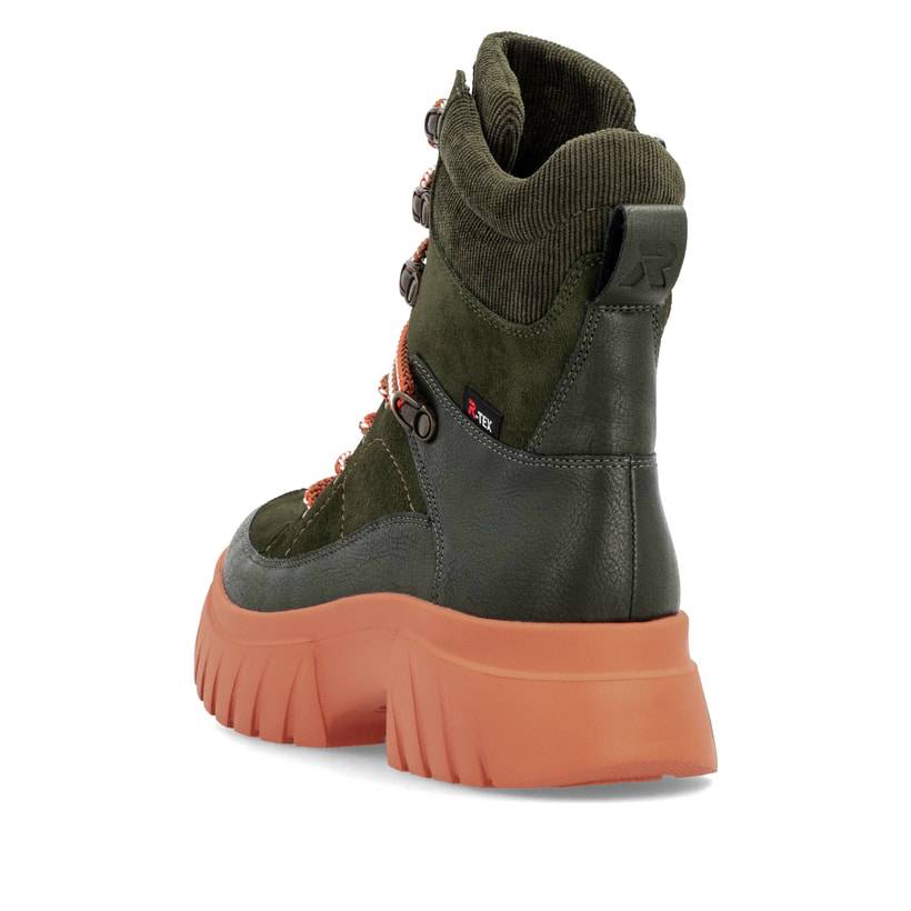 Rieker Artikelnummer W1871-54 Rieker Damen Schnürstiefel Khaki-glutorange