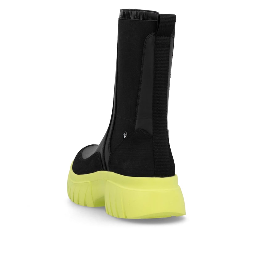 Rieker Artikelnummer W1872-00 Rieker Damen Chelsea Boots Urbanschwarz-neongrün