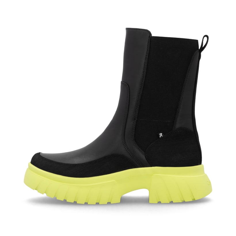 Rieker Artikelnummer W1872-00 Rieker Damen Chelsea Boots urbanschwarz-neongrün
