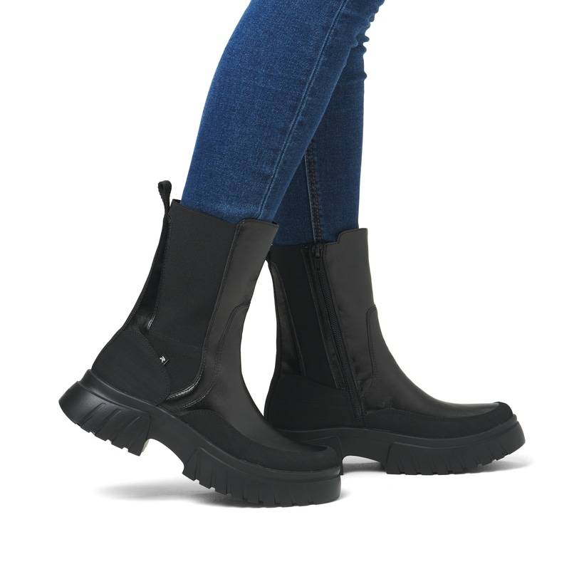 Rieker Artikelnummer W1872-01 Rieker Damen Chelsea Boots Mattschwarz