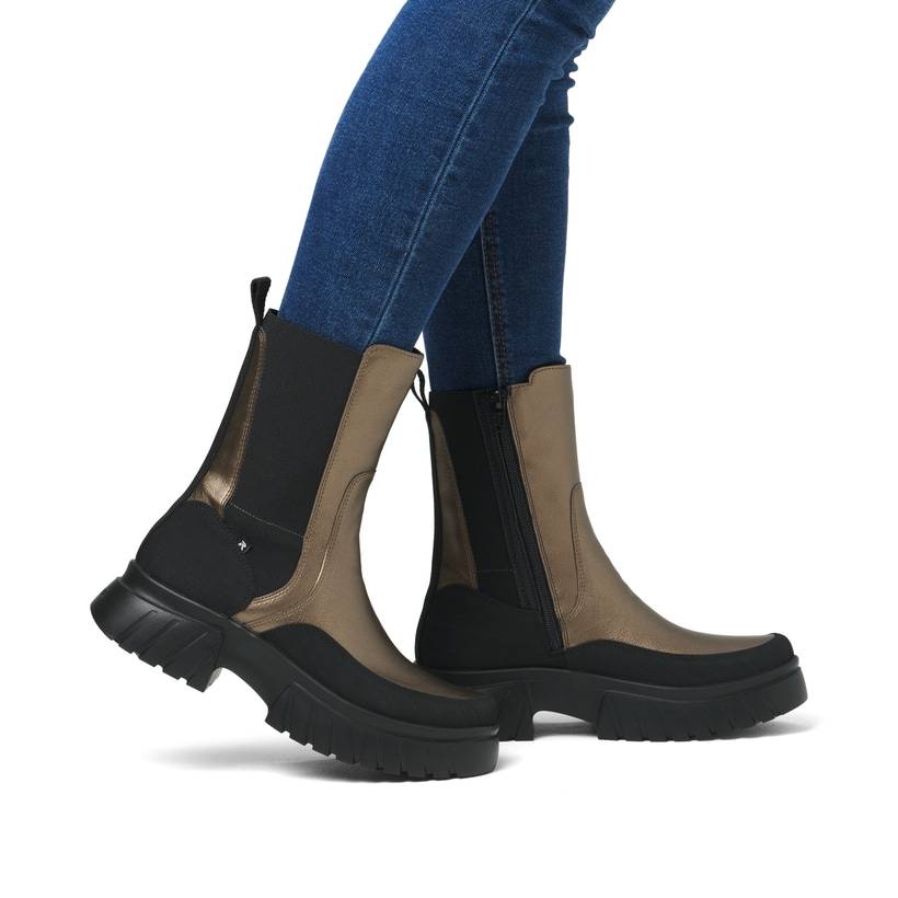 Rieker Artikelnummer W1872-90 Rieker Damen Chelsea Boots Bronze-schwarz