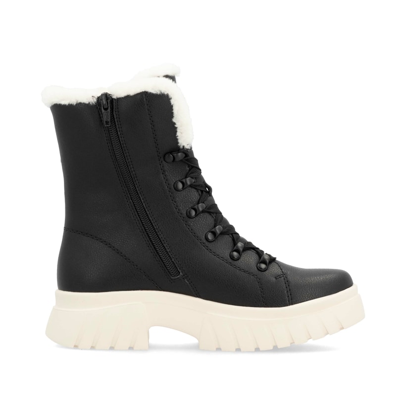 Rieker Artikelnummer W1874-00 Rieker Damen Schnürstiefel Graphitschwarz