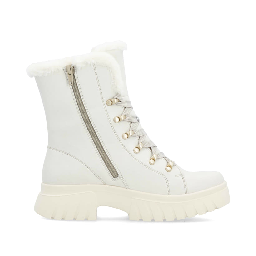 Rieker Artikelnummer W1874-80 Rieker Damen Schnürstiefel Cremeweiß