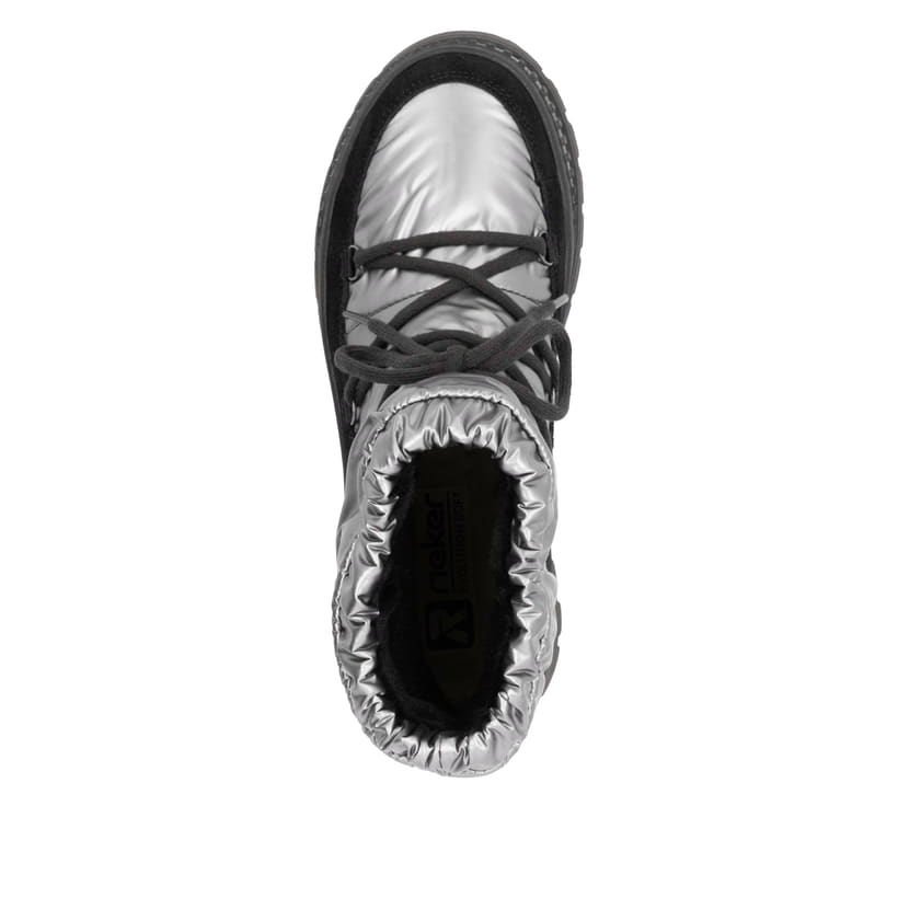Rieker Artikelnummer W2170-42 Rieker Damen Kurzstiefel Silber-schwarz