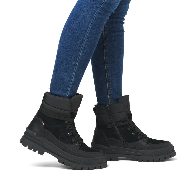 Rieker Artikelnummer W2171-00 Rieker Damen Schnürstiefel Carbonschwarz