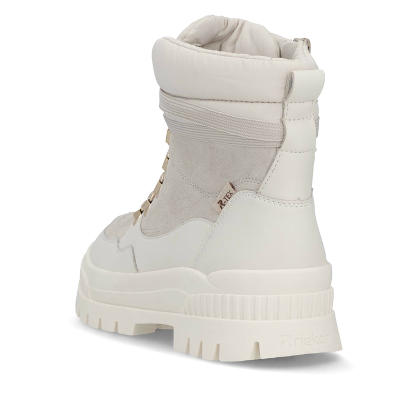 Rieker Artikelnummer W2171-80 Rieker Damen Schnürstiefel Arktikgrau-cremeweiß