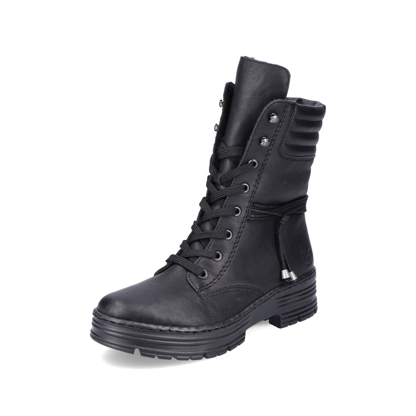 Rieker Artikelnummer X8521-00 Rieker Damen Schnürstiefel Tiefschwarz