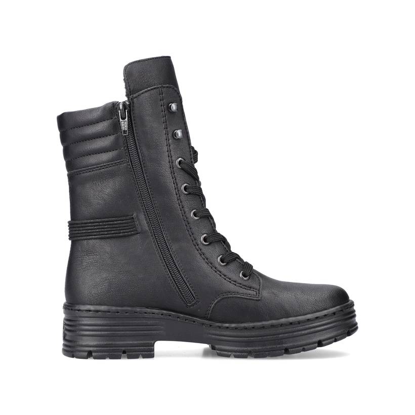 Rieker Artikelnummer X8521-00 Rieker Damen Schnürstiefel Tiefschwarz