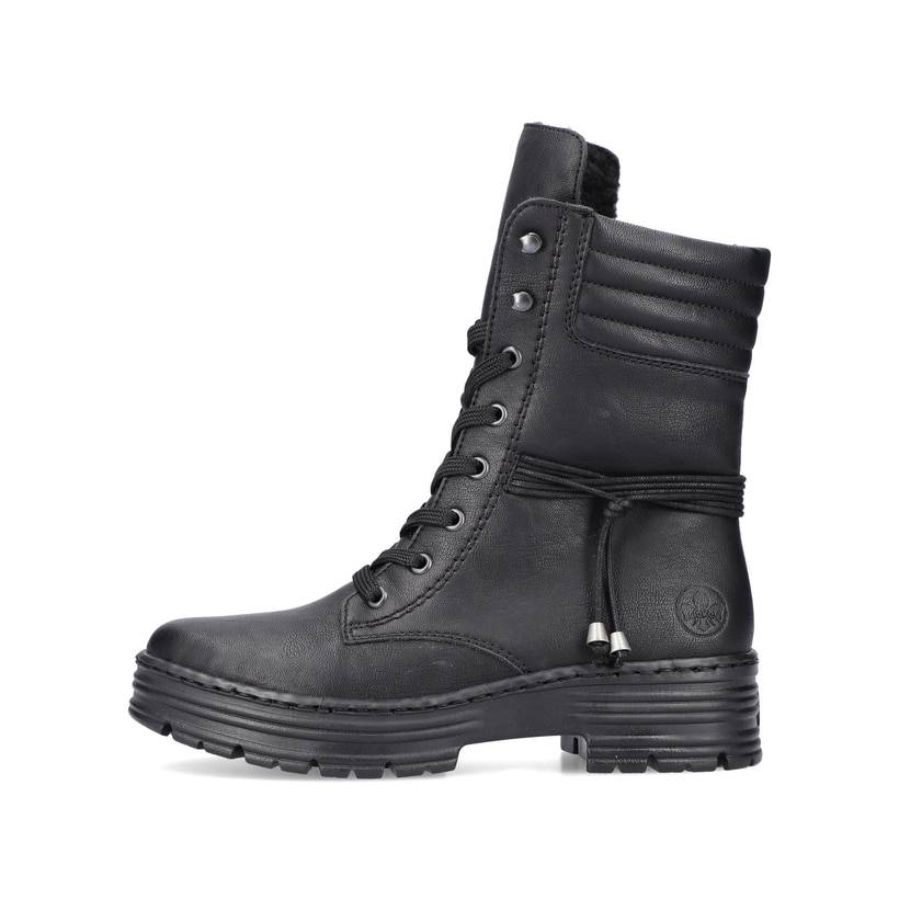 Rieker Artikelnummer X8521-00 Rieker Damen Schnürstiefel Tiefschwarz