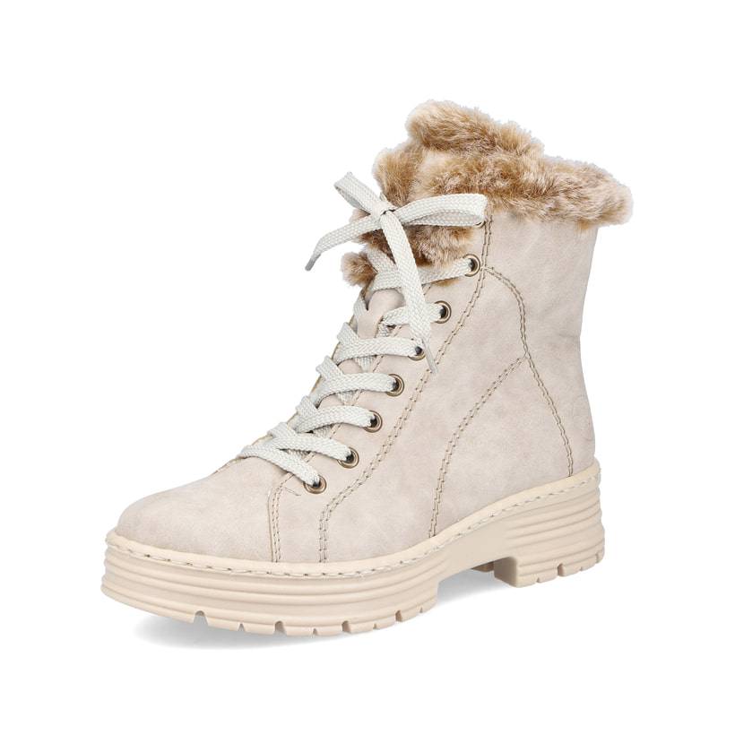 Rieker Artikelnummer X8542-60 Rieker Damen Schnürstiefel Hellbeige