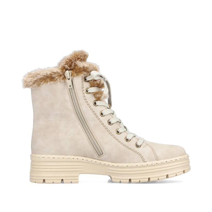 Rieker Artikelnummer X8542-60 Rieker Damen Schnürstiefel Hellbeige