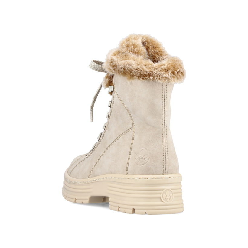 Rieker Artikelnummer X8542-60 Rieker Damen Schnürstiefel Hellbeige