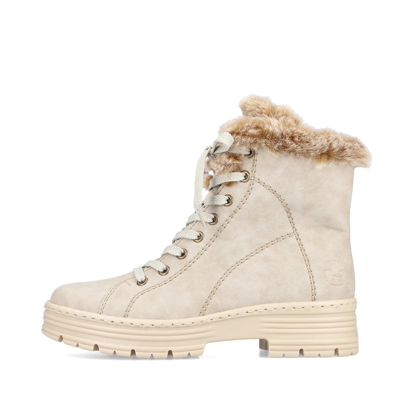 Rieker Artikelnummer X8542-60 Rieker Damen Schnürstiefel hellbeige