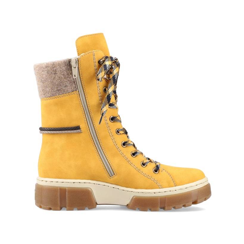 Rieker Artikelnummer X8618-68 Rieker Damen Schnürstiefel Sonnenblumengelb