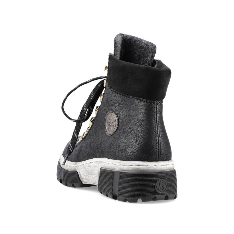 Rieker Artikelnummer X8633-01 Rieker Damen Schnürstiefel Tiefschwarz