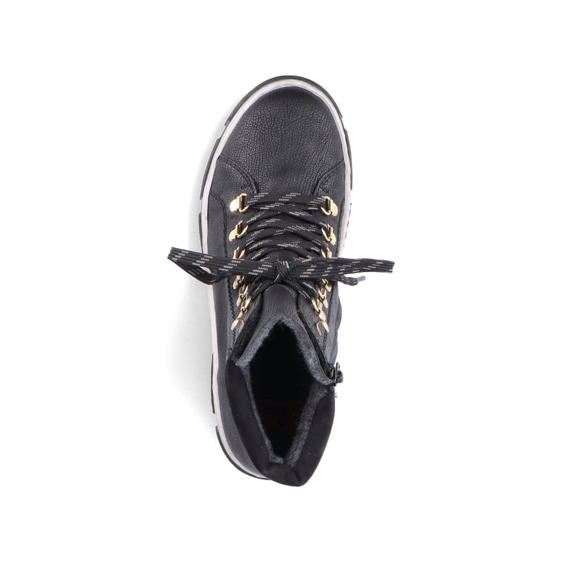 Rieker Artikelnummer X8633-01 Rieker Damen Schnürstiefel Tiefschwarz