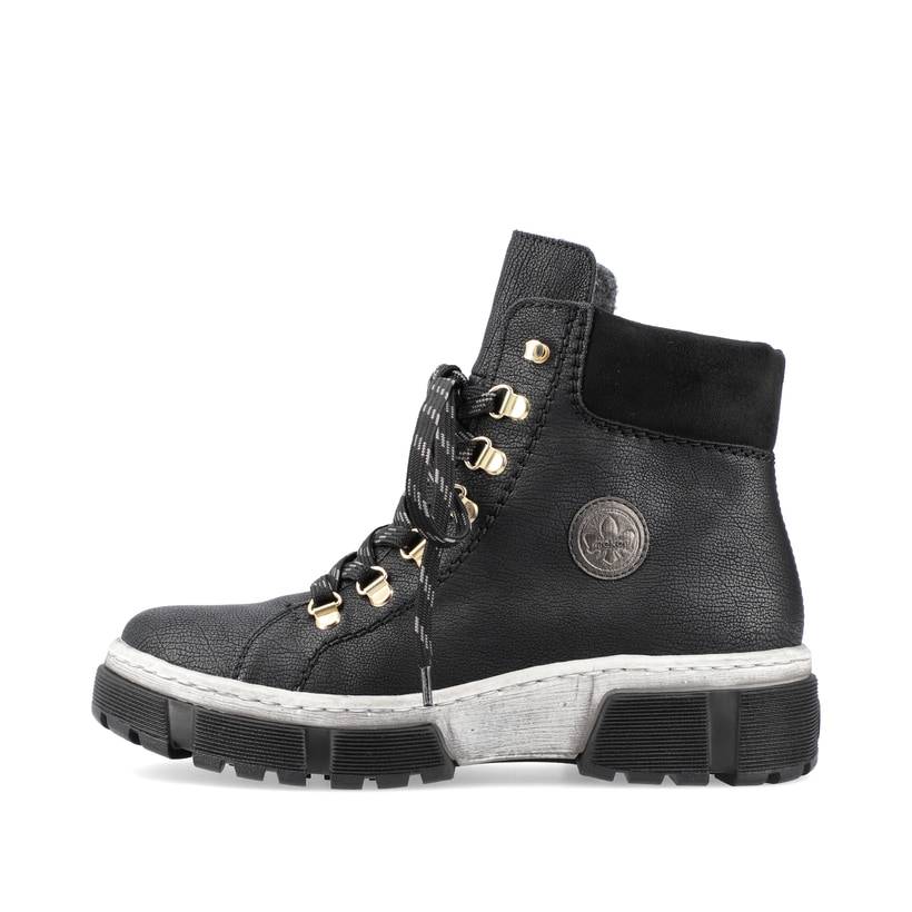 Rieker Artikelnummer X8633-01 Rieker Damen Schnürstiefel tiefschwarz