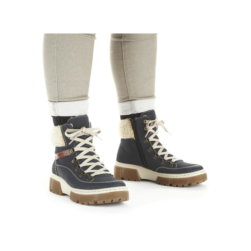 Rieker Artikelnummer X8638-14 Rieker Damen Schnürstiefel Pazifikblau