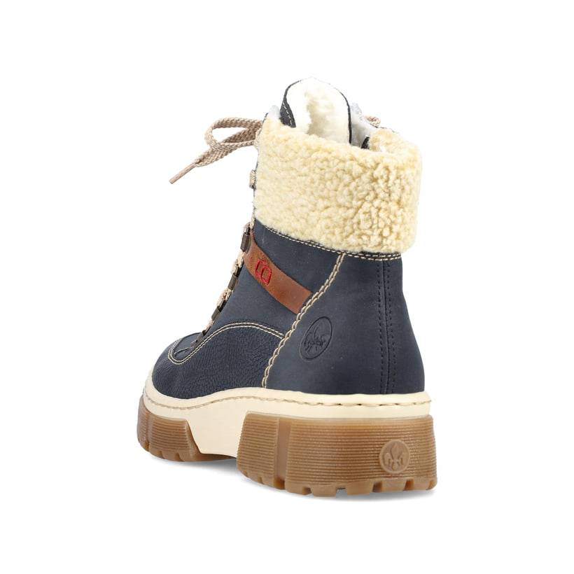 Rieker Artikelnummer X8638-14 Rieker Damen Schnürstiefel Pazifikblau