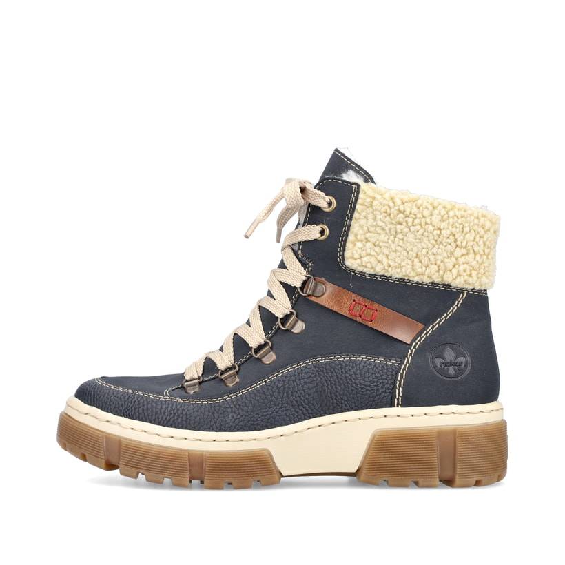 Rieker Artikelnummer X8638-14 Rieker Damen Schnürstiefel pazifikblau