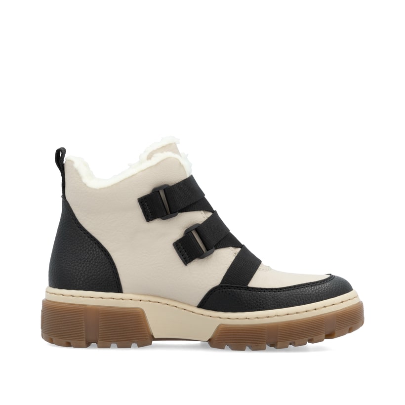 Rieker Artikelnummer X8639-00 Rieker Damen Kurzstiefel Schwarz-beige
