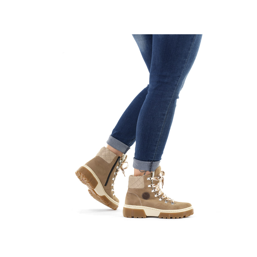 Rieker Artikelnummer X8647-64 Rieker Damen Schnürstiefel Braunbeige