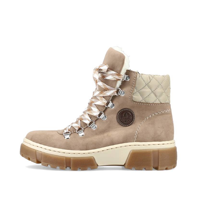 Rieker Artikelnummer X8647-64 Rieker Damen Schnürstiefel Braunbeige