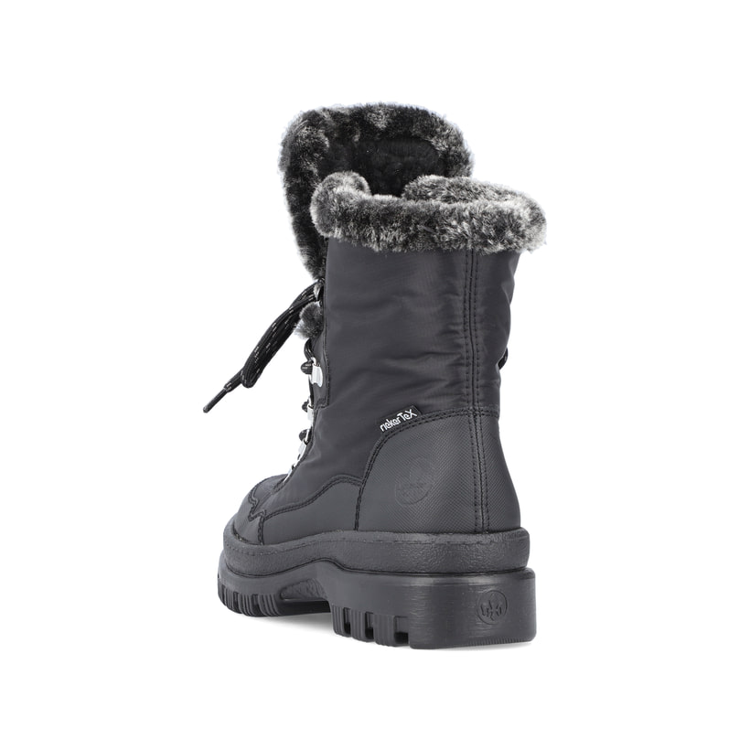 Rieker Artikelnummer X9034-00 Rieker Damen Schnürstiefel Tiefschwarz