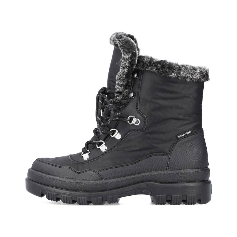 Rieker Artikelnummer X9034-00 Rieker Damen Schnürstiefel Tiefschwarz