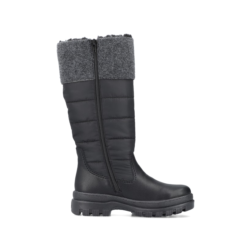 Rieker Artikelnummer X9090-00 Rieker Damen Hochschaftstiefel Graphitschwarz