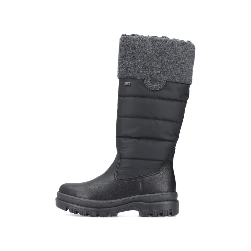 Rieker Artikelnummer X9090-00 Rieker Damen Hochschaftstiefel Graphitschwarz