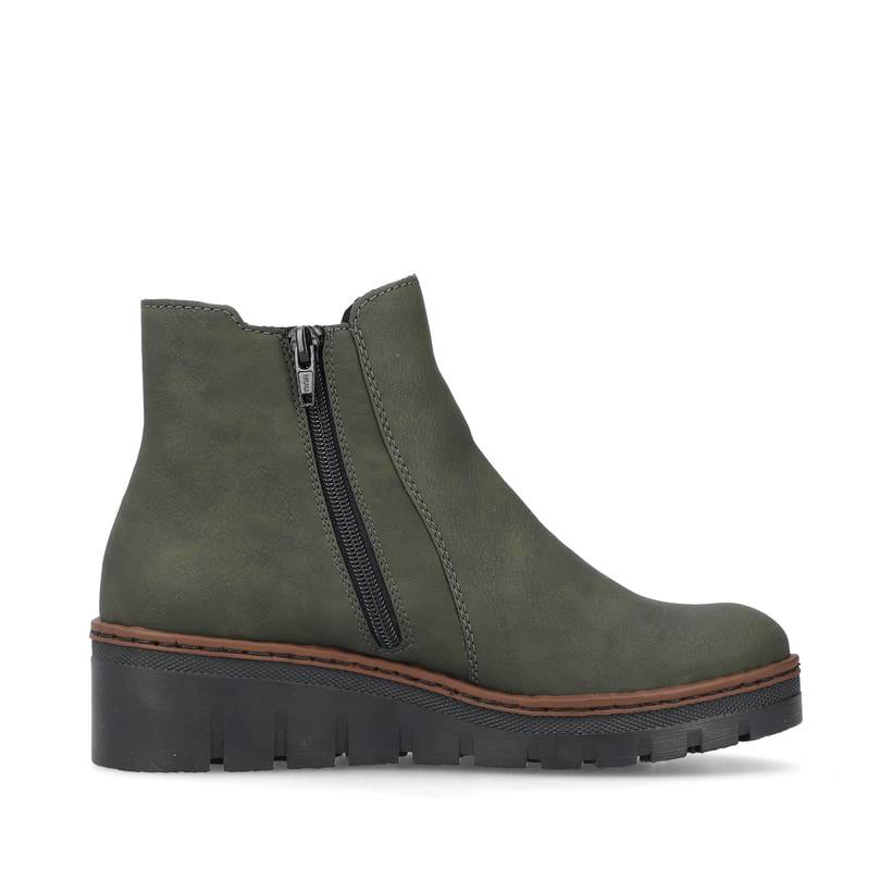 Rieker Artikelnummer X9172-54 Rieker Damen Chelsea Boots Graugrün-schwarz
