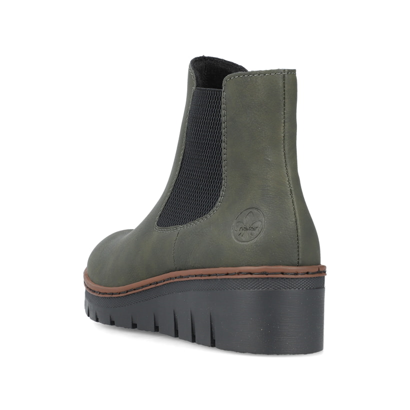 Rieker Artikelnummer X9172-54 Rieker Damen Chelsea Boots Graugrün-schwarz