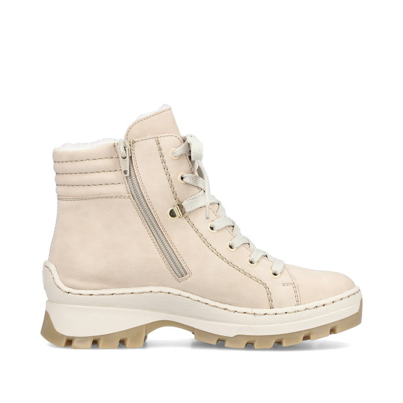 Rieker Artikelnummer X9334-62 Rieker Damen Schnürstiefel Hellbeige